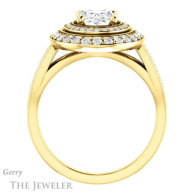 Oval Shaped Forever One Moissanite Engagement Ring #GTJ1010-oval-fo-y | Gerry The Jeweler Oval Shaped Forever One Moissanite Engagement Ring #GTJ1010-oval-fo-y