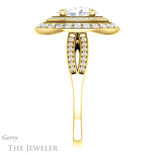 Oval Shaped Forever One Moissanite Engagement Ring #GTJ1010-oval-fo-y | Gerry The Jeweler Oval Shaped Forever One Moissanite Engagement Ring #GTJ1010-oval-fo-y