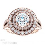 Round Cut Forever One Moissanite Engagement Ring #GTJ1010-round-fo-r 1 Round Cut Forever One Moissanite Engagement Ring #GTJ1010-round-fo-r