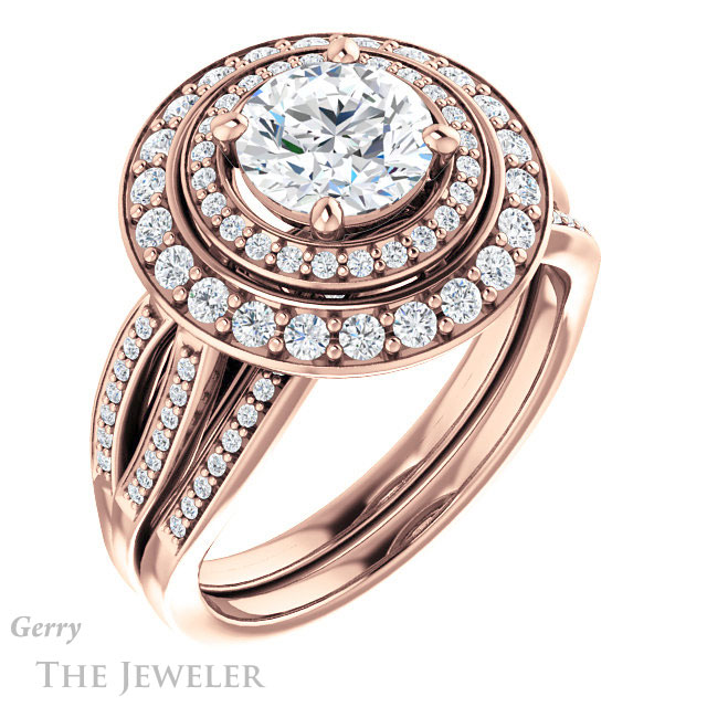 Round Cut Forever One Moissanite Engagement Ring #GTJ1010-round-fo-r 6 Round Cut Forever One Moissanite Engagement Ring #GTJ1010-round-fo-r