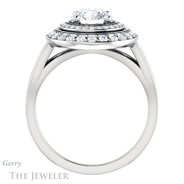 Round Cut Forever One Moissanite Engagement Ring #GTJ1010-round-fo-w 2 Round Cut Forever One Moissanite Engagement Ring #GTJ1010-round-fo-w