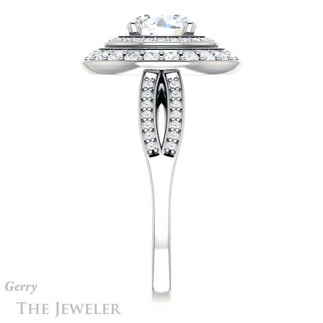 Round Cut Forever One Moissanite Engagement Ring #GTJ1010-round-fo-w 3 Round Cut Forever One Moissanite Engagement Ring #GTJ1010-round-fo-w