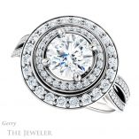 Round Cut Forever One Moissanite Engagement Ring #GTJ1010-round-fo-w 5 Round Cut Forever One Moissanite Engagement Ring #GTJ1010-round-fo-w