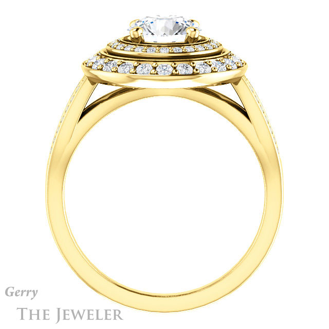 Round Cut Forever One Moissanite Engagement Ring #GTJ1010-round-fo-y 2 Round Cut Forever One Moissanite Engagement Ring #GTJ1010-round-fo-y