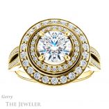 Round Cut Forever One Moissanite Engagement Ring #GTJ1010-round-fo-y 1 Round Cut Forever One Moissanite Engagement Ring #GTJ1010-round-fo-y