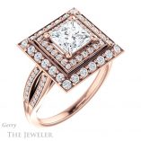 Princess Cut Forever One Moissanite Engagement Ring #GTJ1010-square-fo-r 4 Princess Cut Forever One Moissanite Engagement Ring #GTJ1010-square-fo-r