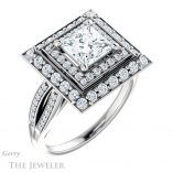 Princess Cut Forever One Moissanite Engagement Ring #GTJ1010-square-fo-w 4 Princess Cut Forever One Moissanite Engagement Ring #GTJ1010-square-fo-w