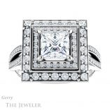 Princess Cut Forever One Moissanite Engagement Ring #GTJ1010-square-fo-w 1 Princess Cut Forever One Moissanite Engagement Ring #GTJ1010-square-fo-w