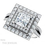 Princess Cut Forever One Moissanite Engagement Ring #GTJ1010-square-fo-w 5 Princess Cut Forever One Moissanite Engagement Ring #GTJ1010-square-fo-w