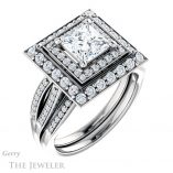 Princess Cut Forever One Moissanite Engagement Ring #GTJ1010-square-fo-w 6 Princess Cut Forever One Moissanite Engagement Ring #GTJ1010-square-fo-w