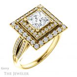 Princess Cut Forever One Moissanite Engagement Ring #GTJ1010-square-fo-y 4 Princess Cut Forever One Moissanite Engagement Ring #GTJ1010-square-fo-y