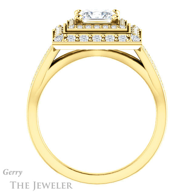 Princess Cut Forever One Moissanite Engagement Ring #GTJ1010-square-fo-y 2 Princess Cut Forever One Moissanite Engagement Ring #GTJ1010-square-fo-y