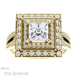 Princess Cut Forever One Moissanite Engagement Ring #GTJ1010-square-fo-y 1 Princess Cut Forever One Moissanite Engagement Ring #GTJ1010-square-fo-y