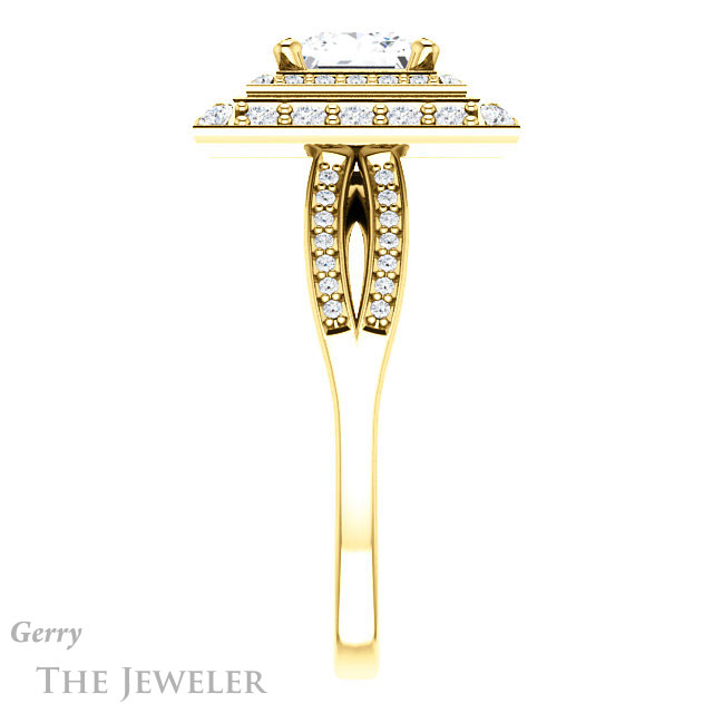 Princess Cut Forever One Moissanite Engagement Ring #GTJ1010-square-fo-y 3 Princess Cut Forever One Moissanite Engagement Ring #GTJ1010-square-fo-y