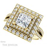Princess Cut Forever One Moissanite Engagement Ring #GTJ1010-square-fo-y 5 Princess Cut Forever One Moissanite Engagement Ring #GTJ1010-square-fo-y
