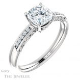 Cushion Cut Forever One Moissanite Engagement Ring #GTJ1011-cushion-fo-w 4 Cushion Cut Forever One Moissanite Engagement Ring #GTJ1011-cushion-fo-w