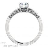 Cushion Cut Forever One Moissanite Engagement Ring #GTJ1011-cushion-fo-w 2 Cushion Cut Forever One Moissanite Engagement Ring #GTJ1011-cushion-fo-w