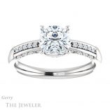 Cushion Cut Forever One Moissanite Engagement Ring #GTJ1011-cushion-fo-w 1 Cushion Cut Forever One Moissanite Engagement Ring #GTJ1011-cushion-fo-w