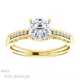 Cushion Cut Forever One Moissanite Engagement Ring #GTJ1011-cushion-fo-y