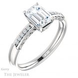 Emerald Cut Forever One Moissanite Engagement Ring #GTJ1011-emerald-fb-w 4 Emerald Cut Forever Brilliant Moissanite Engagement Ring #GTJ1011-emerald-fb-w