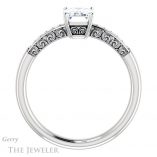 Emerald Cut Forever One Moissanite Engagement Ring #GTJ1011-emerald-fb-w 2 Emerald Cut Forever Brilliant Moissanite Engagement Ring #GTJ1011-emerald-fb-w