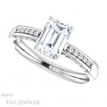 Emerald Cut Forever One Moissanite Engagement Ring #GTJ1011-emerald-fb-w 5 Emerald Cut Forever Brilliant Moissanite Engagement Ring #GTJ1011-emerald-fb-w