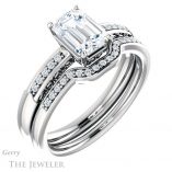Emerald Cut Forever One Moissanite Engagement Ring #GTJ1011-emerald-fb-w 6 Emerald Cut Forever Brilliant Moissanite Engagement Ring #GTJ1011-emerald-fb-w
