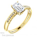 Emerald Cut Forever One Moissanite Engagement Ring #GTJ1011-emerald-fb-y 4 Emerald Cut Forever Brilliant Moissanite Engagement Ring #GTJ1011-emerald-fb-y