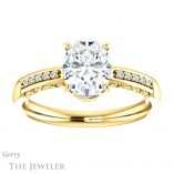 Oval Shaped Forever One Moissanite Engagement Ring #GTJ1011-oval-fo-y 1 Oval Shaped Forever One Moissanite Engagement Ring #GTJ1011-oval-fo-y