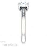 Round Cut Forever One Moissanite Engagement Ring #GTJ1011-round-fo-w 3 Round Cut Forever One Moissanite Engagement Ring #GTJ1011-round-fo-w