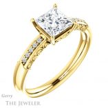 Princess Cut Forever One Moissanite Engagement Ring #GTJ1011-square-fo-y 4 Princess Cut Forever One Moissanite Engagement Ring #GTJ1011-square-fo-y