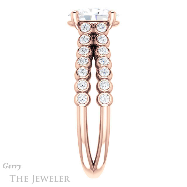 Oval Shaped Forever One Moissanite Engagement Ring #GTJ1012-oval-fo-r | Gerry The Jeweler Oval Shaped Forever One Moissanite Engagement Ring #GTJ1012-oval-fo-r