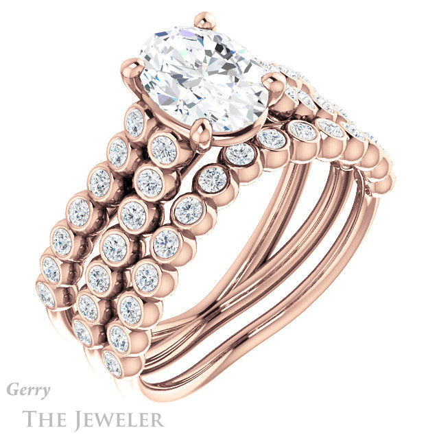 Oval Shaped Forever One Moissanite Engagement Ring #GTJ1012-oval-fo-r | Gerry The Jeweler Oval Shaped Forever One Moissanite Engagement Ring #GTJ1012-oval-fo-r