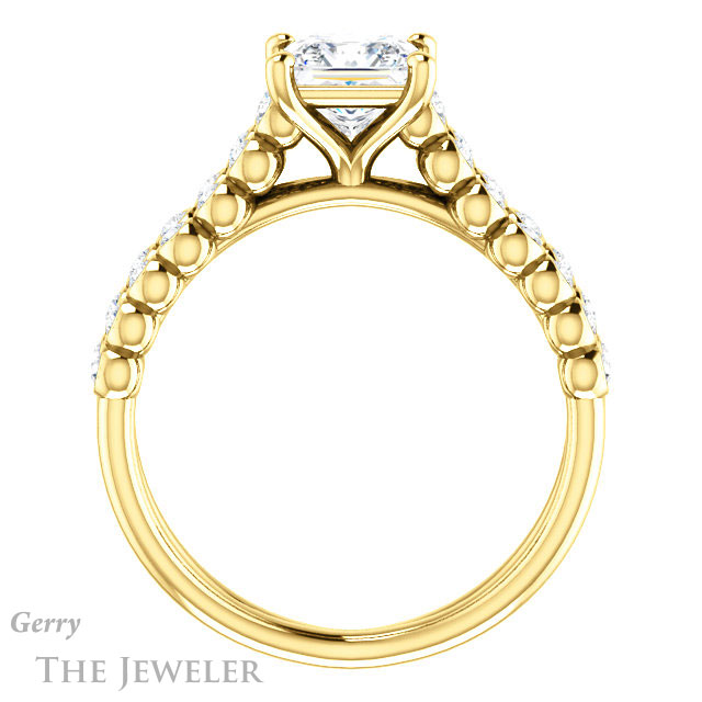 Princess Cut Forever One Moissanite Engagement Ring #GTJ1012-square-fo-y | Gerry The Jeweler Princess Cut Forever One Moissanite Engagement Ring #GTJ1012-square-fo-y