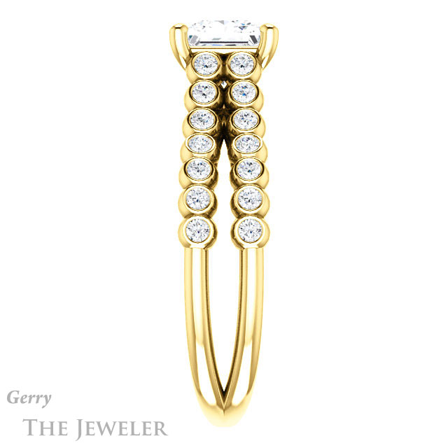 Princess Cut Forever One Moissanite Engagement Ring #GTJ1012-square-fo-y | Gerry The Jeweler Princess Cut Forever One Moissanite Engagement Ring #GTJ1012-square-fo-y