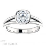 Cushion Cut Forever One Moissanite Engagement Ring #GTJ1014-cushion-fo-w