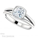 Cushion Cut Forever One Moissanite Engagement Ring #GTJ1014-cushion-fo-w