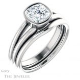 Cushion Cut Forever One Moissanite Engagement Ring #GTJ1014-cushion-fo-w