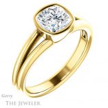 Cushion Cut Forever One Moissanite Engagement Ring #GTJ1014-cushion-fo-y 4 Cushion Cut Forever One Moissanite Engagement Ring #GTJ1014-cushion-fo-y