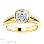 Cushion Cut Forever One Moissanite Engagement Ring #GTJ1014-cushion-fo-y 1 Cushion Cut Forever One Moissanite Engagement Ring #GTJ1014-cushion-fo-y