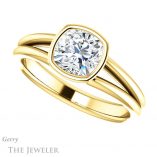 Cushion Cut Forever One Moissanite Engagement Ring #GTJ1014-cushion-fo-y 5 Cushion Cut Forever One Moissanite Engagement Ring #GTJ1014-cushion-fo-y