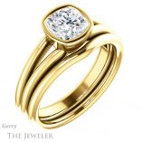 Cushion Cut Forever One Moissanite Engagement Ring #GTJ1014-cushion-fo-y 6 Cushion Cut Forever One Moissanite Engagement Ring #GTJ1014-cushion-fo-y