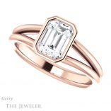 Emerald Cut Forever One Moissanite Engagement Ring #GTJ1014-emerald-fb-r 5 Emerald Cut Forever Brilliant Moissanite Engagement Ring #GTJ1014-emerald-fb-r