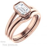 Emerald Cut Forever One Moissanite Engagement Ring #GTJ1014-emerald-fb-r 6 Emerald Cut Forever Brilliant Moissanite Engagement Ring #GTJ1014-emerald-fb-r