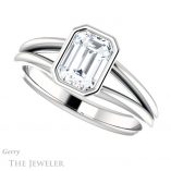 Emerald Cut Forever One Moissanite Engagement Ring #GTJ1014-emerald-fb-w 5 Emerald Cut Forever Brilliant Moissanite Engagement Ring #GTJ1014-emerald-fb-w