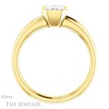 Emerald Cut Forever One Moissanite Engagement Ring #GTJ1014-emerald-fb-y 2 Emerald Cut Forever Brilliant Moissanite Engagement Ring #GTJ1014-emerald-fb-y