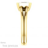 Emerald Cut Forever One Moissanite Engagement Ring #GTJ1014-emerald-fb-y 3 Emerald Cut Forever Brilliant Moissanite Engagement Ring #GTJ1014-emerald-fb-y