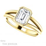 Emerald Cut Forever One Moissanite Engagement Ring #GTJ1014-emerald-fb-y 5 Emerald Cut Forever Brilliant Moissanite Engagement Ring #GTJ1014-emerald-fb-y