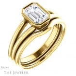 Emerald Cut Forever One Moissanite Engagement Ring #GTJ1014-emerald-fb-y 6 Emerald Cut Forever Brilliant Moissanite Engagement Ring #GTJ1014-emerald-fb-y