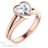 Heart Shaped Forever One Moissanite Engagement Ring #GTJ1014-heart-fb-r 4 Heart Shaped Forever Brilliant Moissanite Engagement Ring #GTJ1014-heart-fb-r